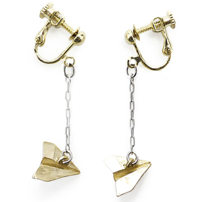 紙ヒコーキピアス/イヤリング