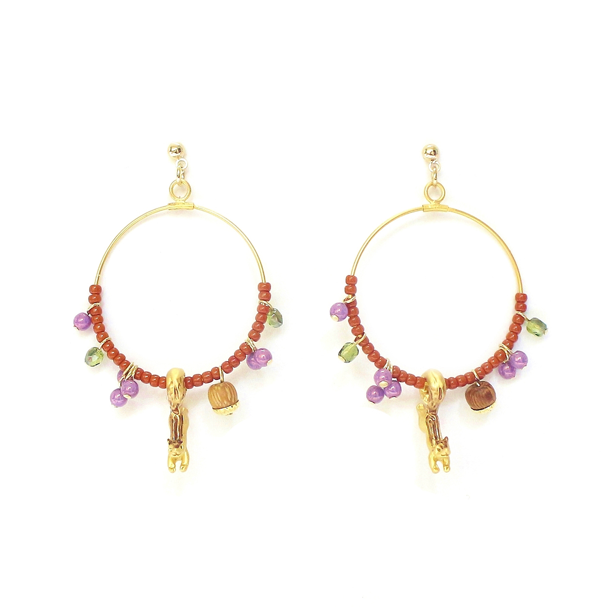 紅葉モチーフピアス オレンジとゴールド Amazon | Chynian イヤリング紅葉 秋ノンホールピアス 和風