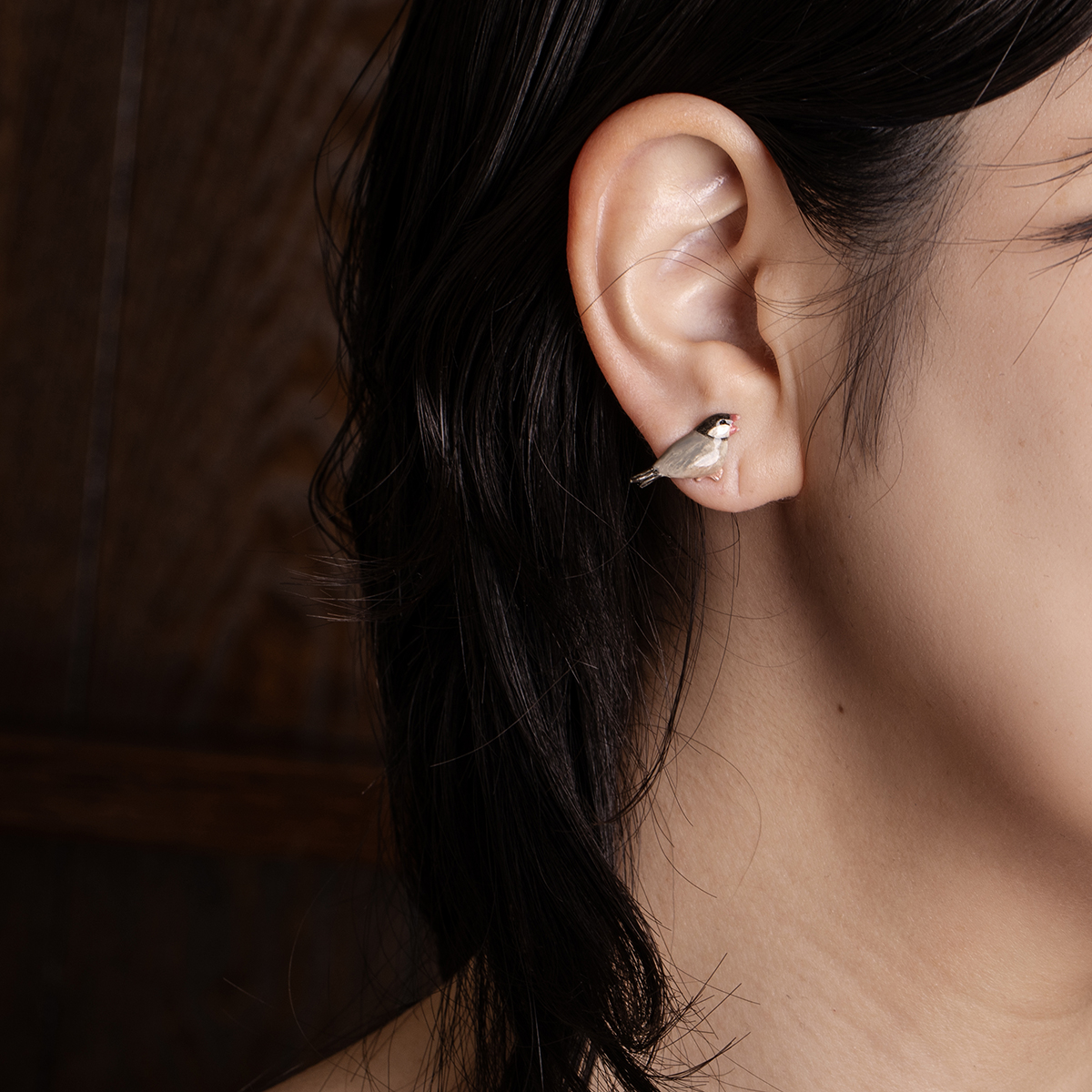 おしゃべり文鳥ピアス / Chatting java sparrows｜Palnart Poc STORE