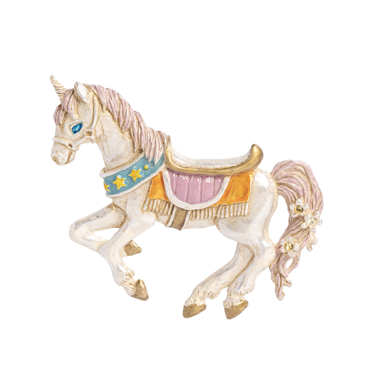 愛らしい白いユニコーンのブローチ